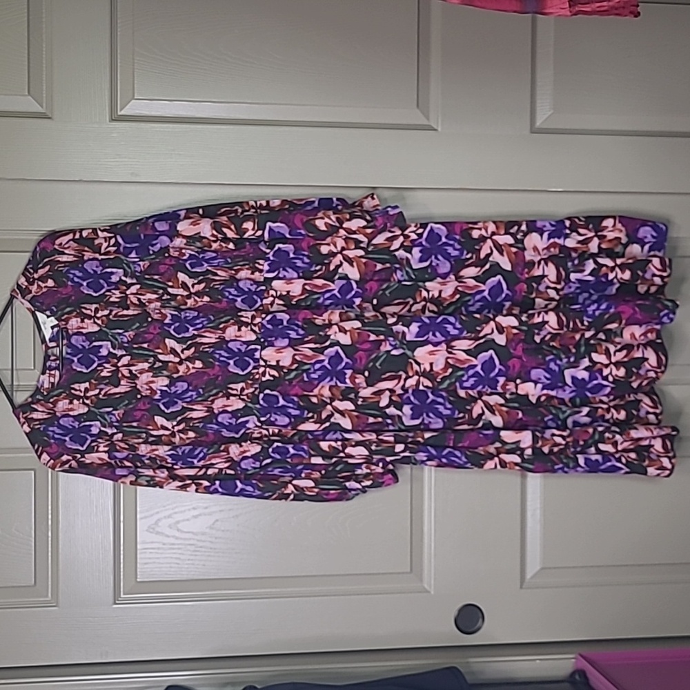 NWT Terra & Sky floral long sleeve tiered maxi dress size 2X